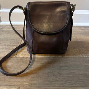 Vintage Coach 1990s Legacy Soho Small Flap Chocolate Brown Leather Style 4108